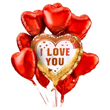 I LOVE YOU 紅色愛心氣球 9件組  1組