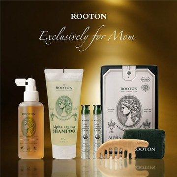 快速出貨【ROOTON】感謝媽媽🌷植萃髮根噴霧150ml+植萃洗髮精200ml+奇蹟復甦精萃綠瓶13ml x2+甦活養髮梳+品牌化妝包掛件+植萃手提禮盒