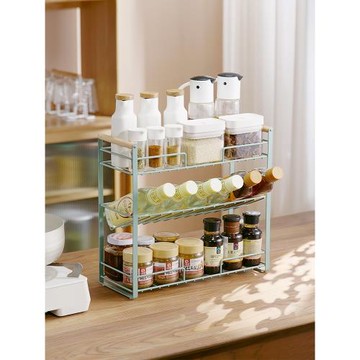 日式廚房置物架多功能家用臺面多層調料油鹽醬醋收納架調味品架子