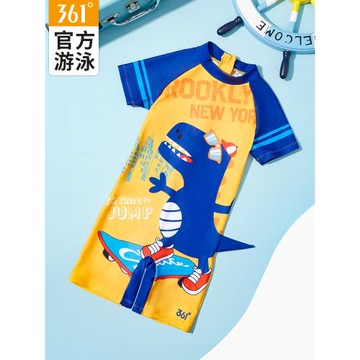 361度兒童泳衣冬男童連體寶寶小童中大童2025新款防曬保暖游泳衣