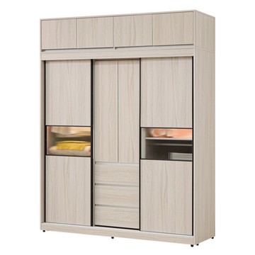 文創集 希望6.1尺開＆推門加高衣櫃組合-182x60x231cm免組