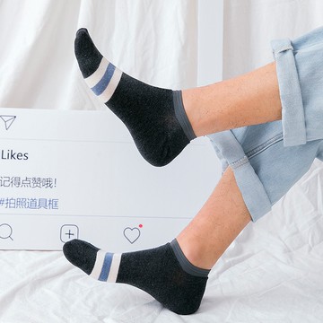 男短襪 薄款 時尚條紋 韓版淺口船襪 運動休閒男襪