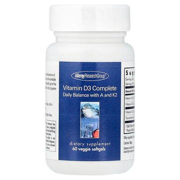 Allergy Research Group, 維生素 D3 多面素食軟膠囊，60 粒