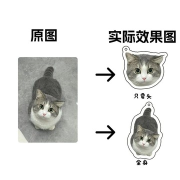 臺灣🚍8H出🉑亞克力鑰匙定製diy來圖定做書包掛件貓咪照片掛飾編織情侶款正版 IU7N