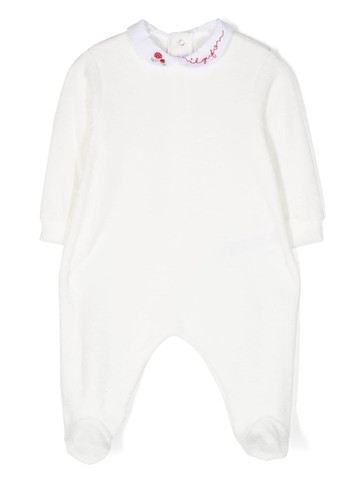 Il Gufo - logo-embroidered cotton babygrow - kids - Cotton/Polyester - 6 - White
