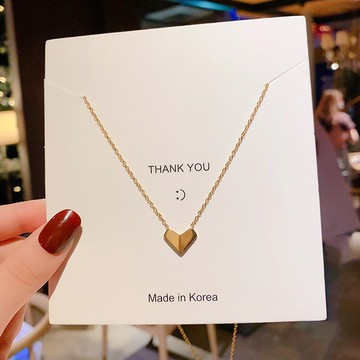 鈦鋼愛心項鏈女潮冷淡風網紅小眾設計感感輕奢鎖骨鏈簡約氣質