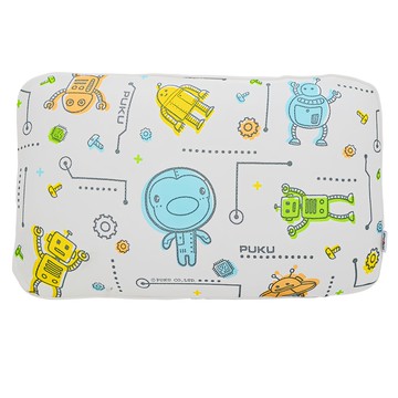 PUKU 藍色企鵝 Air成長型3D幼童枕 童趣機器人圖案 彈性不易變形 可水洗  45 x 28 x 6cm (±1cm)  機器人  45 x 28 x 6m (±1cm)