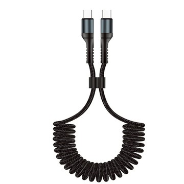 Type-c 彈簧線 數據線快充線充電線 雙頭type-c充電線 PD100w 適用 蘋果手機充電線 i16