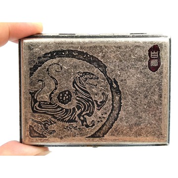 正品附發票 雙槍菸盒 *4大神獸：青龍、白虎* 鍍銅刷舊仿古銀 (8MM可放16支) ✦球球玉米斗✦