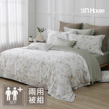IN-HOUSE-80支天絲棉兩用被床包組(森語微光-加大)