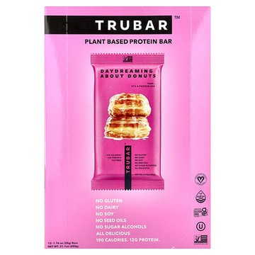 Trubar, 植植物蛋白質棒，日夢甜甜圈，12 根，每根 1.76 盎司（50 克）