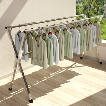 折疊曬衣架 晾衣架落地折疊室內涼衣架家用陽台伸縮式曬被子神器臥室外曬衣【HZ63301】