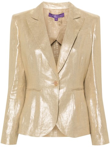 Ralph Lauren Collection - Aaiden foiled linen blazer - women - Linen/Flax/Spandex/Elastane/Viscose - 8 - Gold