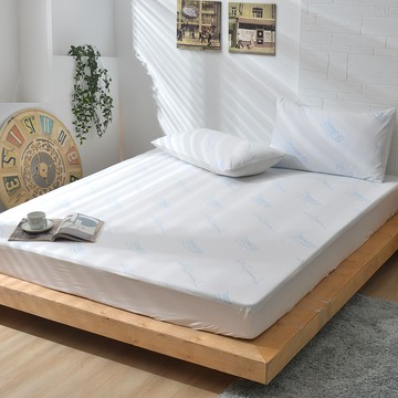 LoveCity 寢城之戀 台灣製 頂級tencel天絲針織 專業級100%防水床包式保潔墊(150x200公分)  1入  White