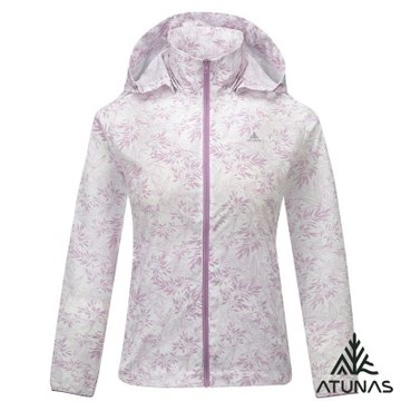 【ATUNAS 歐都納】女款循環蚊瘋不動涼感外套A1GA2603WC淺紫印花/風衣/防曬/輕薄透氣