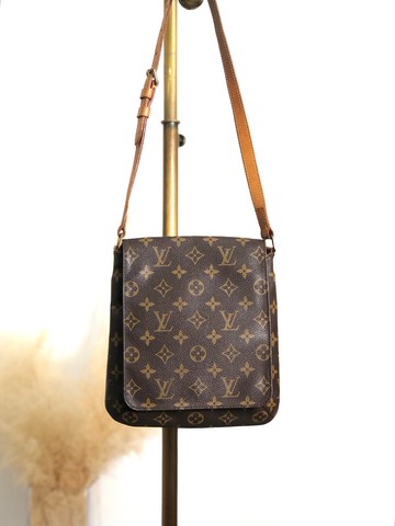 【 日本直送 名牌中古包 】LOUIS VUITTON 路易威登 Monogram 側背包 棕色 PVC 皮革 Musette Tango ga4vru
