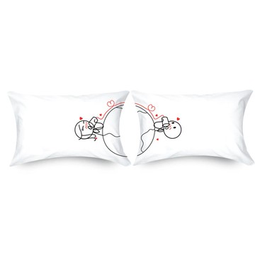 只想說我愛你 對枕枕頭套組 男孩遇見女孩系列 白/藍/卡其