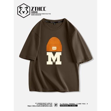 短袖男t恤男款2025夏季新款圓領衣服潮寬松大碼休閑美式情侶體恤