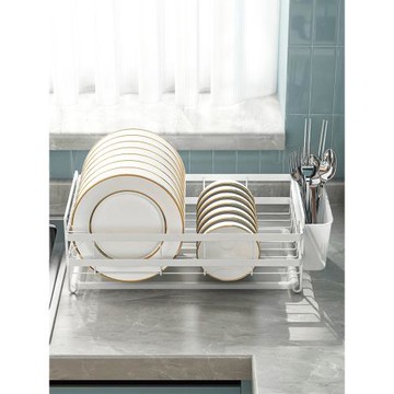 碗碟收納架瀝水碗架小型瀝水碗盤架廚房臺面雙層置物架放碗瀝水籃