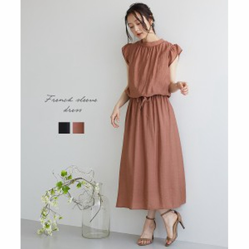 ワンピース ロング マキシ レディース フリル袖 ピンク ブラック M L ニッセン Nissen 通販 Lineポイント最大1 0 Get Lineショッピング