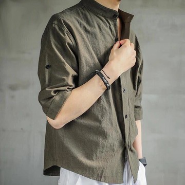 【夏季】100公斤大码亞麻短袖襯衣男寬鬆大碼男裝中國風棉麻半袖男士休閒外套上衣襯衫