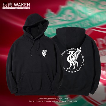 紅軍利物浦俱樂部歐冠英超足球運動訓練衛衣男裝球迷服秋冬連帽衫