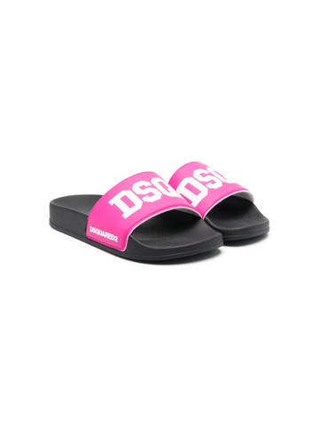 Dsquared2 Kids - logo-print slides - kids - Fabric/Rubber/Rubber/Rubber - 25 - Pink