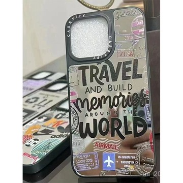 ✨限時下殺✨字母環球之旅鏡麵iPhone15promax手機殻14pro蘋果13高級感12個性