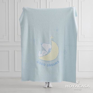 HOYACASA×PEANUTS™史努比聯名款 軟綿綿針織半邊絨毯(130x160cm)-晚安好夢