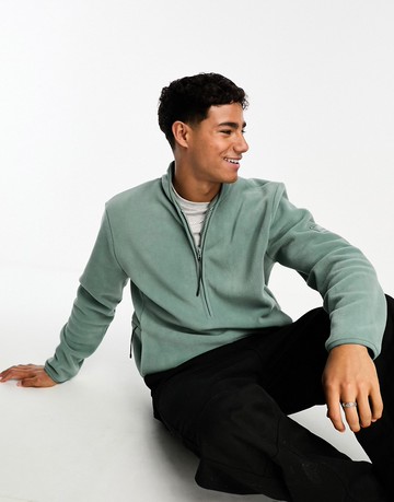 Rains half zip pullover fleece in light green