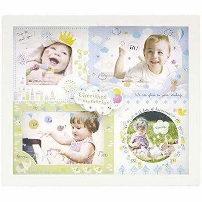 ベビーフレーム 卓上 壁掛 賑やかでかわいらしいイラストが散りばめられた多窓フォトフレーム ブルー サービ 通販 Lineポイント最大get Lineショッピング