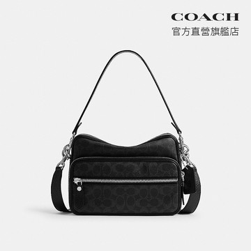 【COACH】 DAKOTA UPCRAFTED 皮革 斜背手袋-黑色 Signature(CFR75)｜官方直營