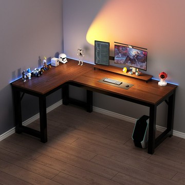 免運 開發票 轉角臺式電腦桌電競桌椅組合雙人拐角書桌書架臥室L型辦公桌家用 快速出貨