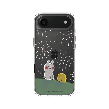 iPhone Air Clear Case（相機按鈕） 透明 - 懶散兔與啾先生 Lazy Rabbit and Mr.Chu - 煙火