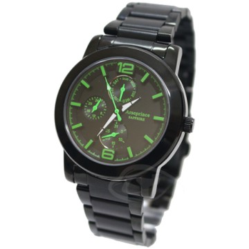 Arseprince夜行迷幻精密三眼中性錶-清新綠