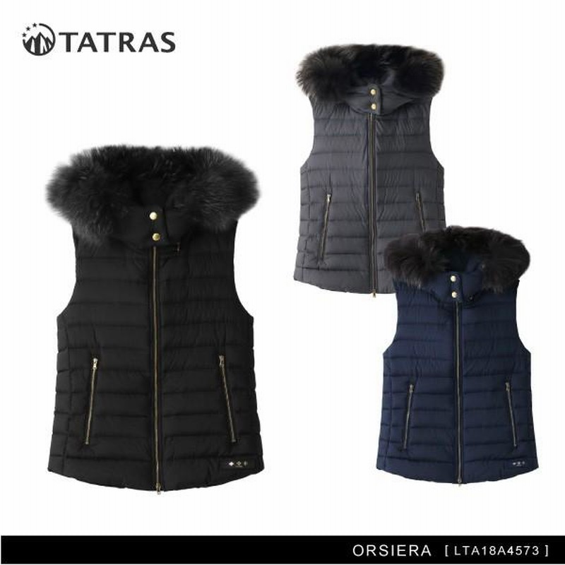 極美品　TATRAS タトラス　ダウンベスト　ルセラ　ラクーンファー　ウール 極美品 タトラス XL ダウンベスト ラクーンファー ブラック