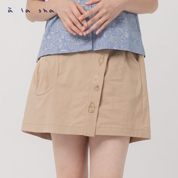 a la sha Qummi小森林繡花短褲裙