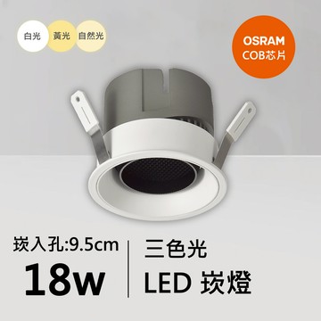 18W三色崁燈｜QC-20172W-歐司朗三色光