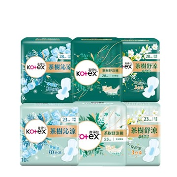 Kotex 靠得住 茶樹沁涼/舒涼/舒涼小蒼蘭(涼感衛生棉全系列)14包/箱購
