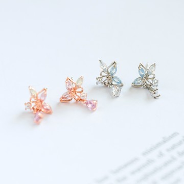 蝴蝶水滴耳環2件組(J042L0Q05AK) - JUJURY