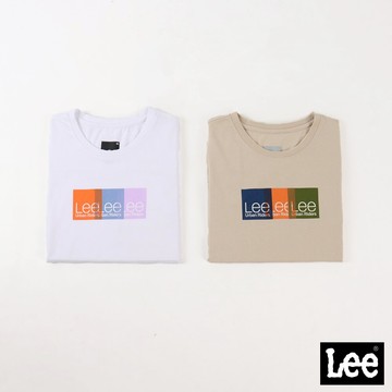 Lee 彩色方框UR Logo短袖T恤 男 Urban Riders 共兩色(經典白/奶茶棕)