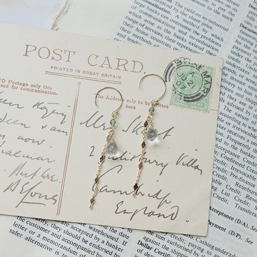 春的耳語 – 14K包金綠紫晶耳環