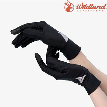 荒野 Wildland 中性款 戶外輕量防曬抗UV觸控手套 W1081 180 黑水塘