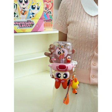 飛天小女警水杯女生高顏值2025新款夏天吸管水杯耐高溫Tritan杯子