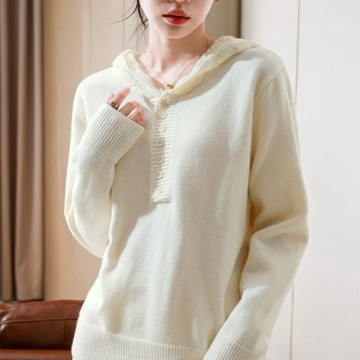 設計所在 專注內搭系列 鏤空鈎花連帽毛衣(2色 S-L可選) I5Q2672-WJX