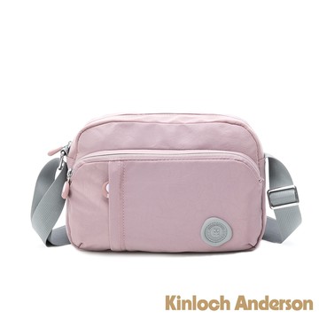 【金安德森】 River 皺褶感拉鍊前袋斜側包-粉紫