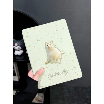 乖巧貓適用于ipad9保護套2022新款air5平板air4蘋果ipadpro11寸筆槽2019第九8代三折2020mini5十代7air3殼6女