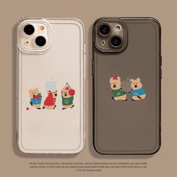 柿子椒熊抬蘋果適用iPhone14蘋果15promax手機殼13透明12mini男女11新款16全包x趣味搞怪xs卡通可愛xr軟plus