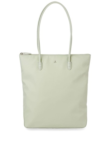 agnès b. - logo-plaque ripstop tote bag - women - Nylon/Calf Leather - One Size - Green
