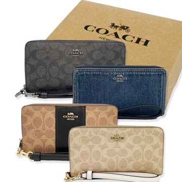 COACH 經典LOGO手掛式零錢袋長夾禮盒(多款供選)